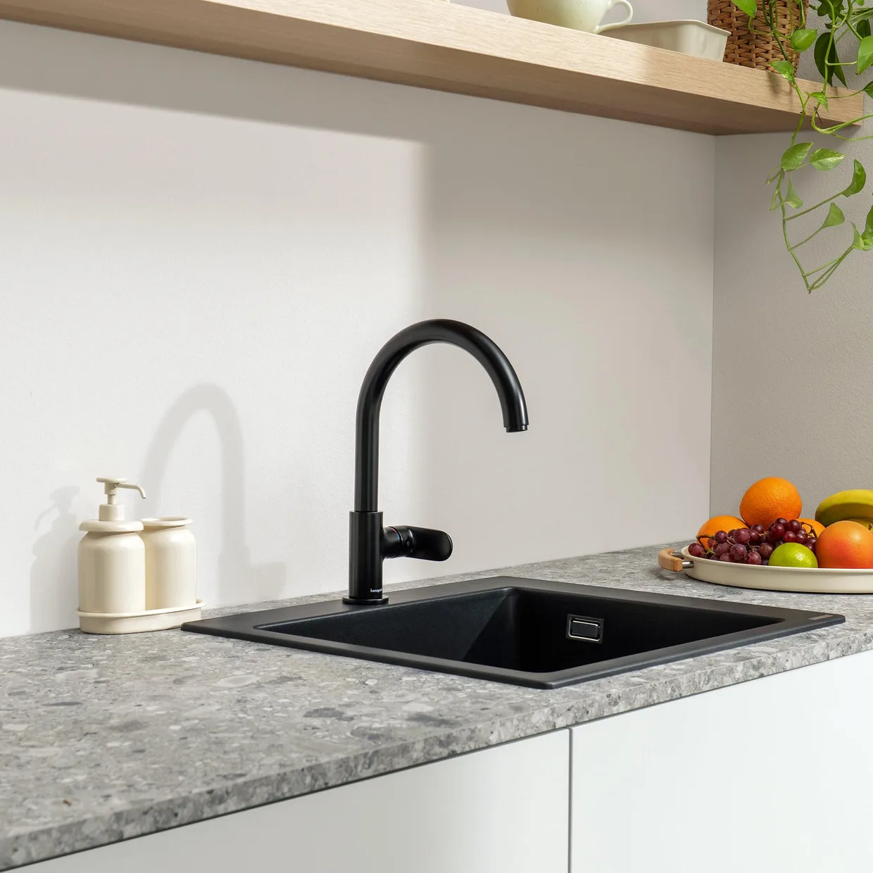 Смеситель для кухни hansgrohe Vernis Blend M35 210, Matt Black (71870670) — фото 9