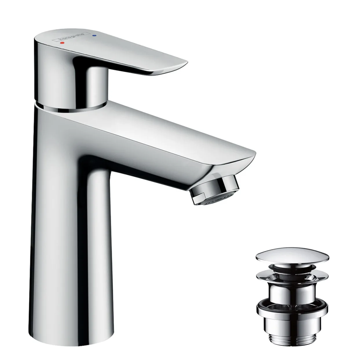 Смеситель для раковины hansgrohe Talis E 110 с донным клапаном Push-Open, хром (71711000) — фото 2