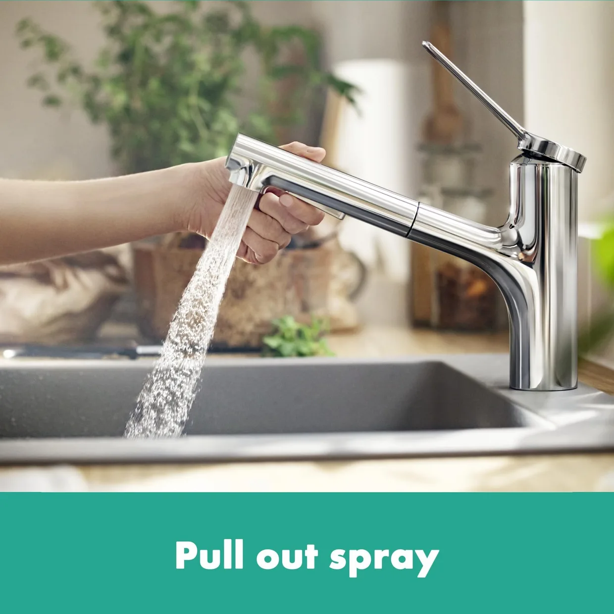 Смеситель для кухни hansgrohe Zesis M33 150 с выдвижной лейкой, 2 режима, хром (74800000) — фото 3