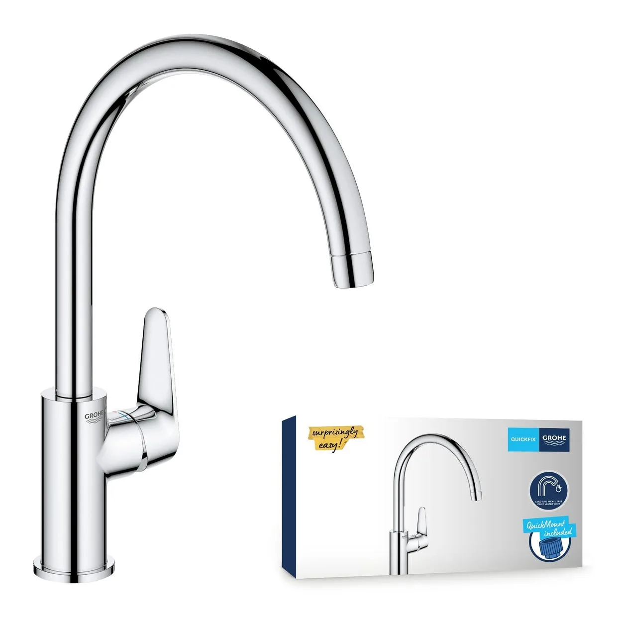 Смеситель для кухни GROHE Start Curve с высоким изливом, хром (31554001) — фото 2