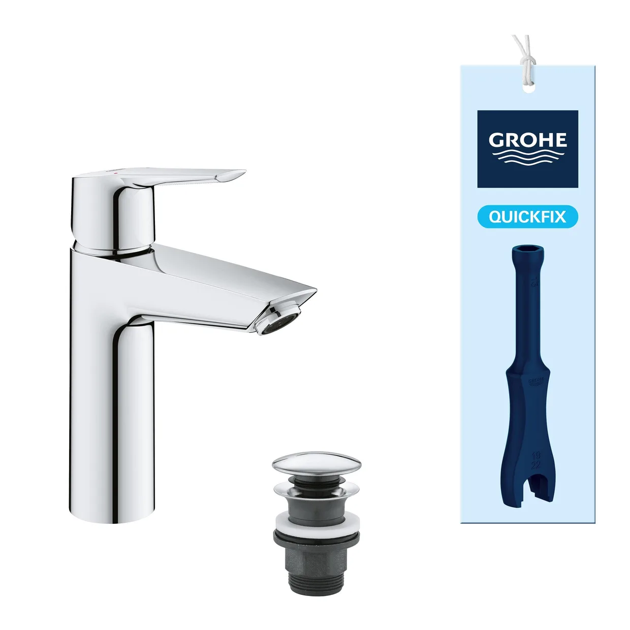 Смеситель для раковины GROHE Start M с донным клапаном Push-Open, хром (24204002) — фото 2