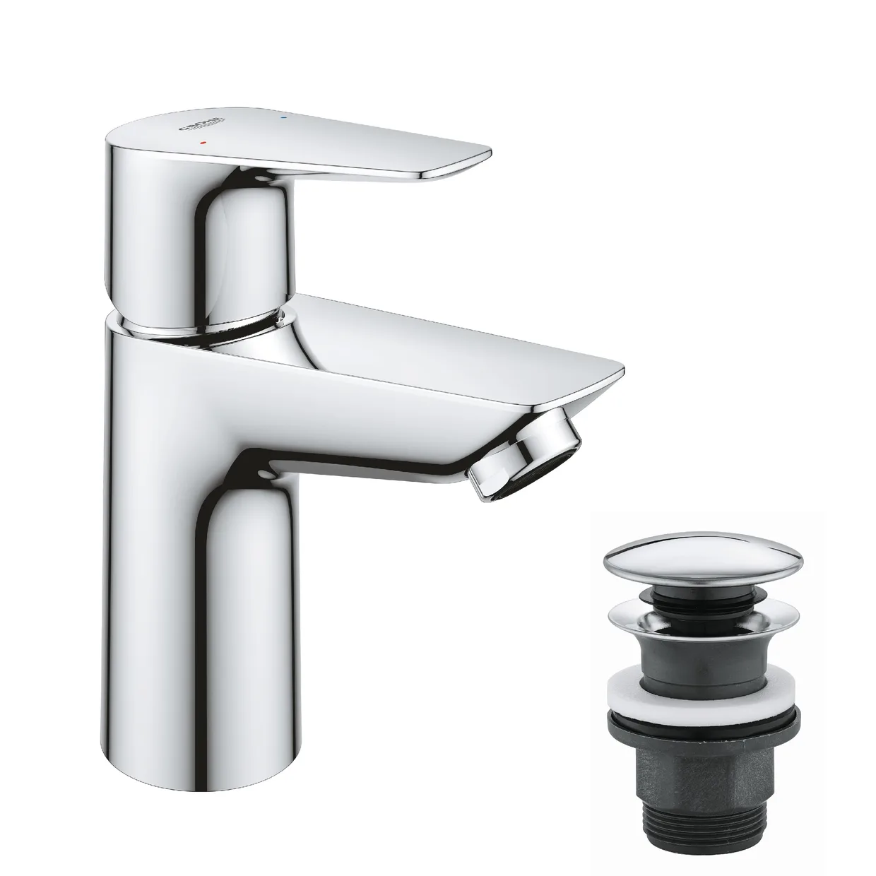 Змішувач для раковини GROHE Start Edge S з донним клапаном Push-Open, хром (24199001) — фото 2