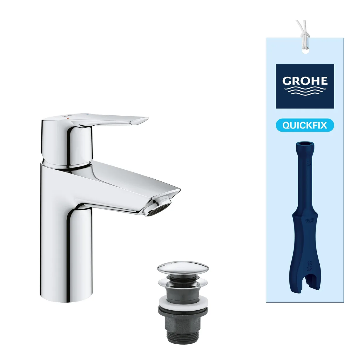 Смеситель для раковины GROHE Start S с донным клапаном Push-Open, хром (23550002) — фото 2