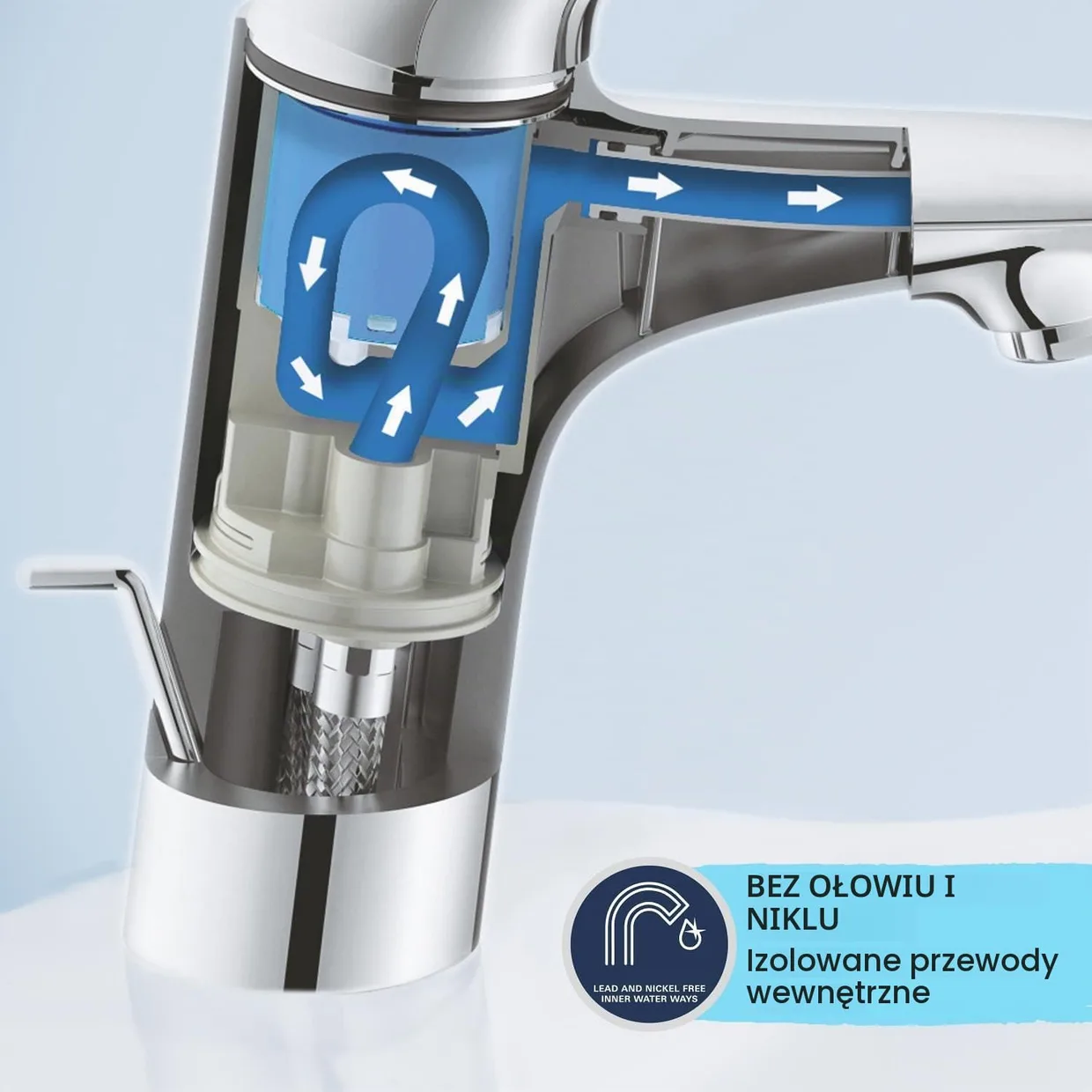 Смеситель для раковины GROHE Swift S с донным клапаном Push-Open, хром (24318001) — фото 3