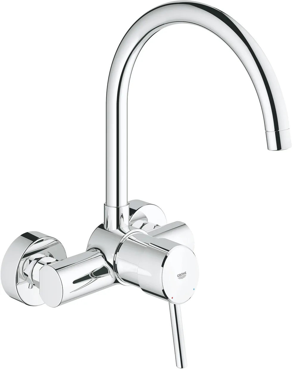 Змішувач для кухні настінний GROHE Concetto з високим поворотним виливом, хром (32667001)