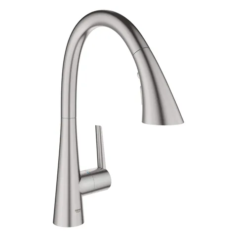 Смеситель для кухни GROHE Ladylux L2 с выдвижной лейкой, 3 режима, Supersteel (32298DC3)