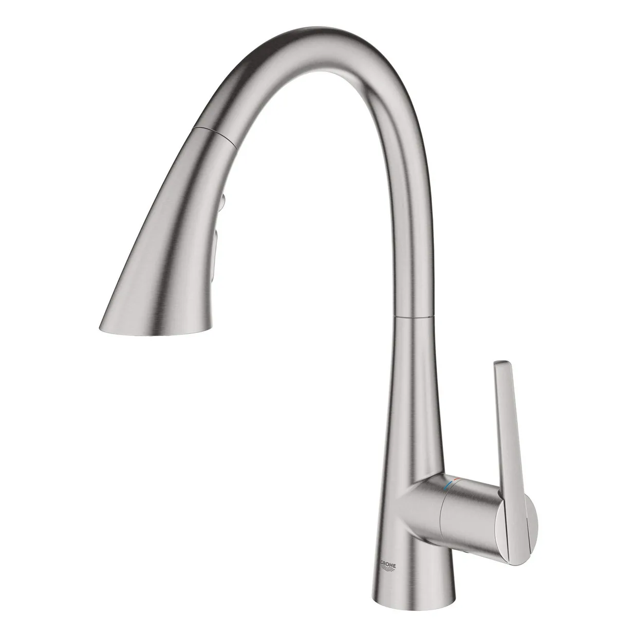 Змішувач для кухні GROHE Ladylux L2 з висувною лійкою, 3 режими, Supersteel (32298DC3) — фото 8