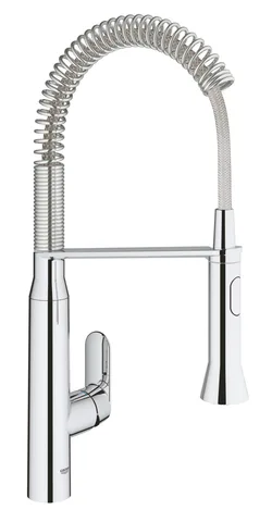 Смеситель для кухни GROHE K7 с пружинным изливом и металлической лейкой, 2 режима, хром (31379000)