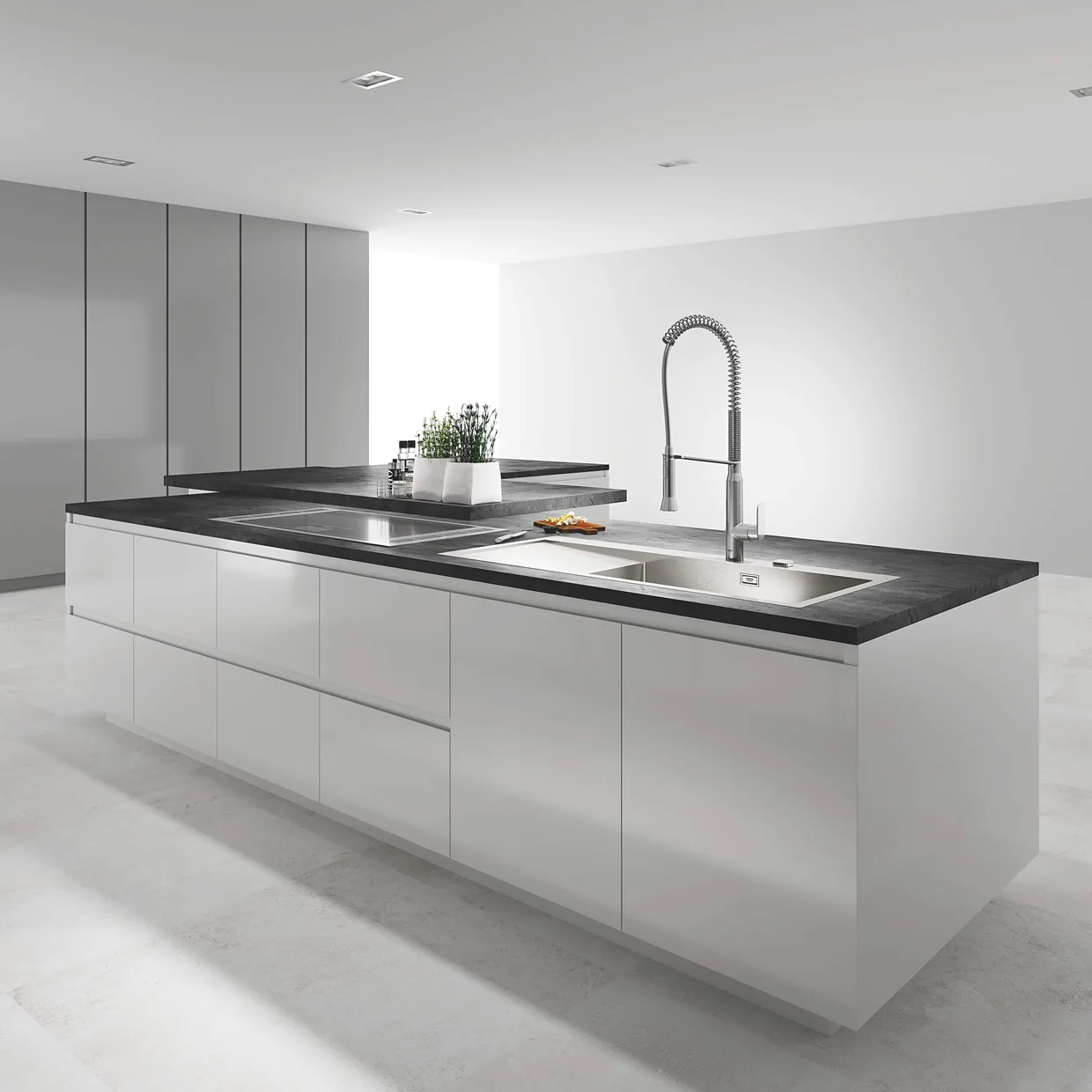 Змішувач для кухні GROHE K7 з пружинним виливом і металевою лійкою, 2 режими, хром (31379000) — фото 2