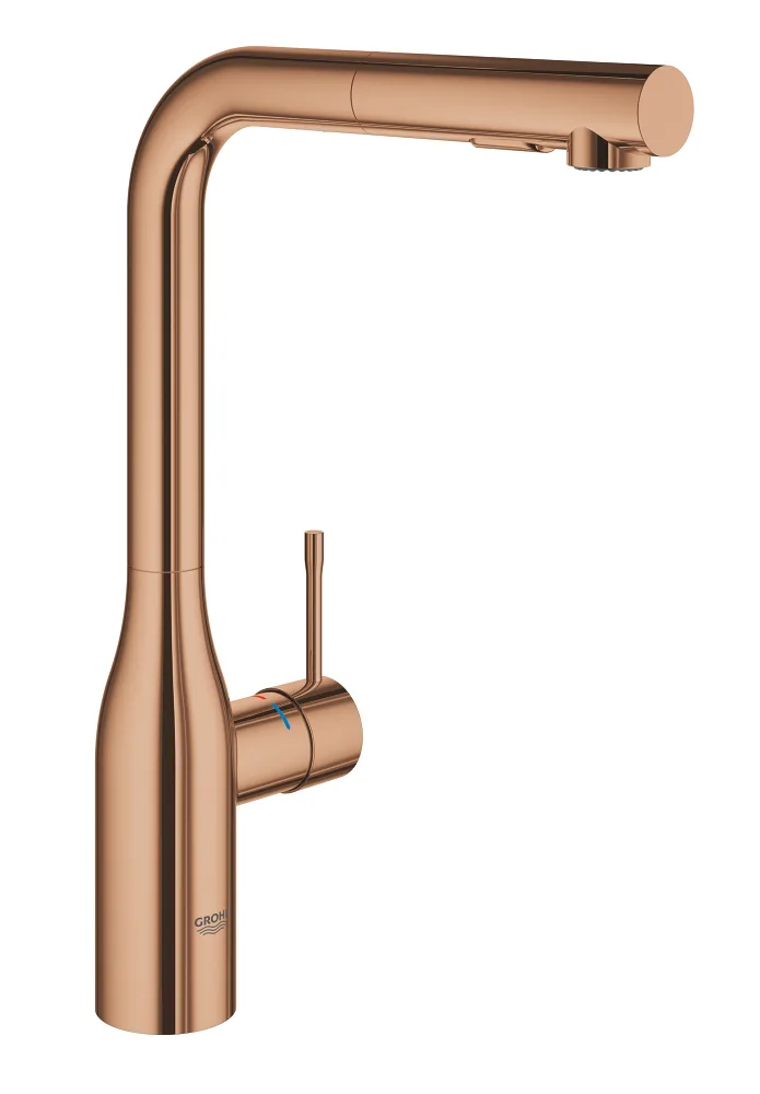 Смеситель для кухни GROHE Essence с выдвижным изливом, 2 режима, Warm Sunset (30270DA0)