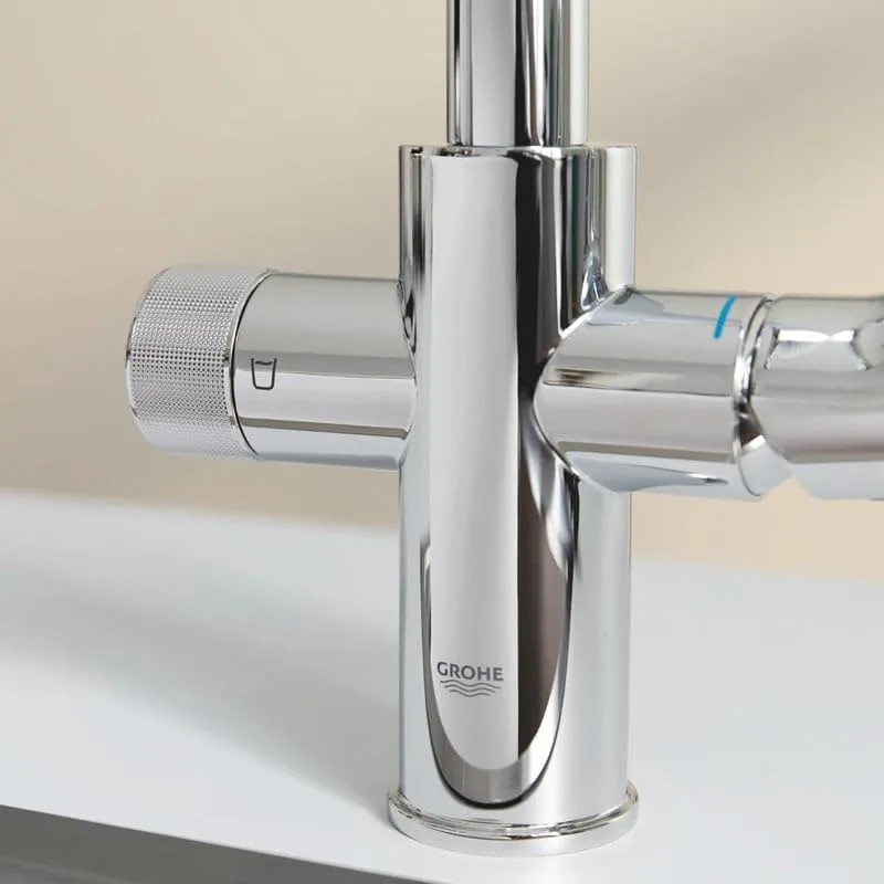 Змішувач для кухні з фільтром GROHE Blue Pure BauCurve, C-подібний вилив, стартовий набір, хром (30385000) — фото 7