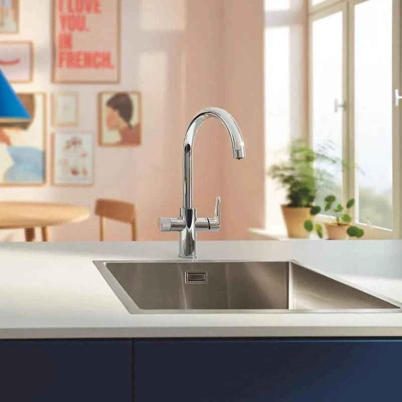 Змішувач для кухні з фільтром GROHE Blue Pure BauCurve, C-подібний вилив, стартовий набір, хром (30385000) — фото 9