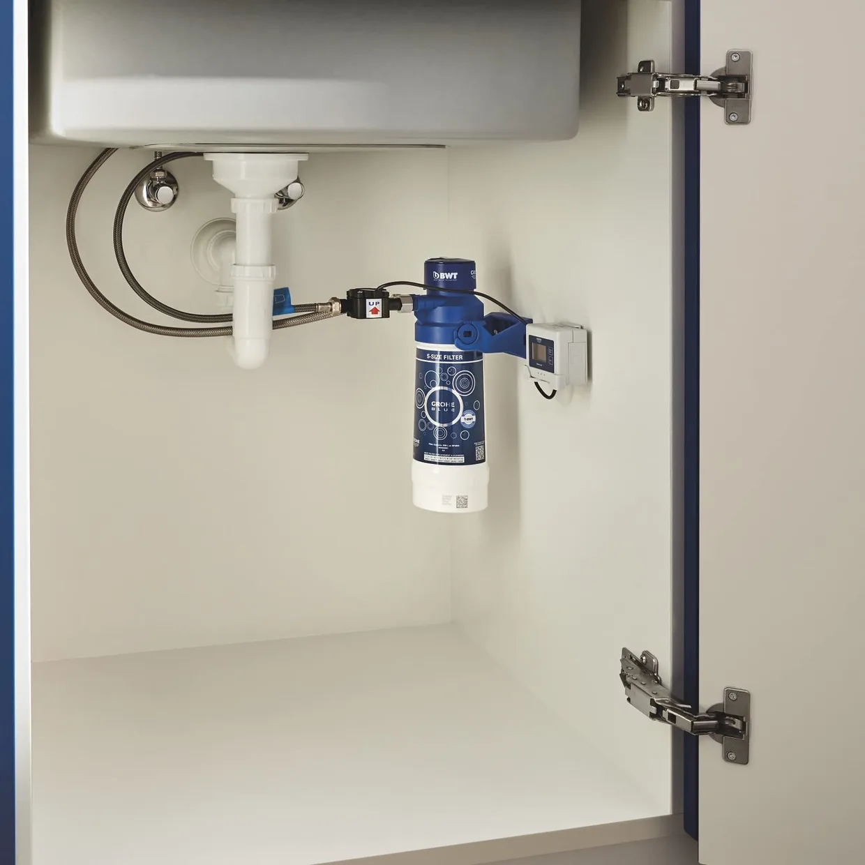 Смеситель для кухни с фильтром GROHE Blue Pure Start, U-образный излив, стартовый набор с фильтром Ultrasafe, хром (30594000) — фото 6