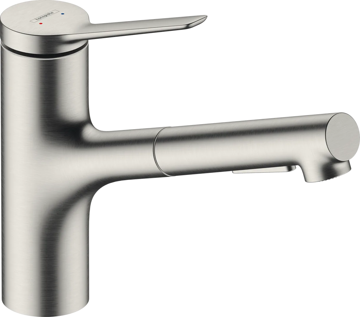 Змішувач для кухні hansgrohe Zesis M33 150 з висувною лійкою, 2 режими, Stainless Steel Finish (74810801)