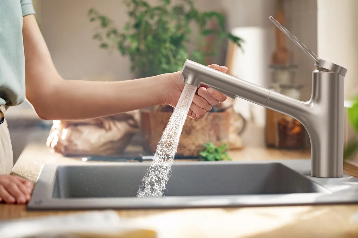 Змішувач для кухні hansgrohe Zesis M33 150 з висувною лійкою, 2 режими, Stainless Steel Finish (74810801) — фото 5
