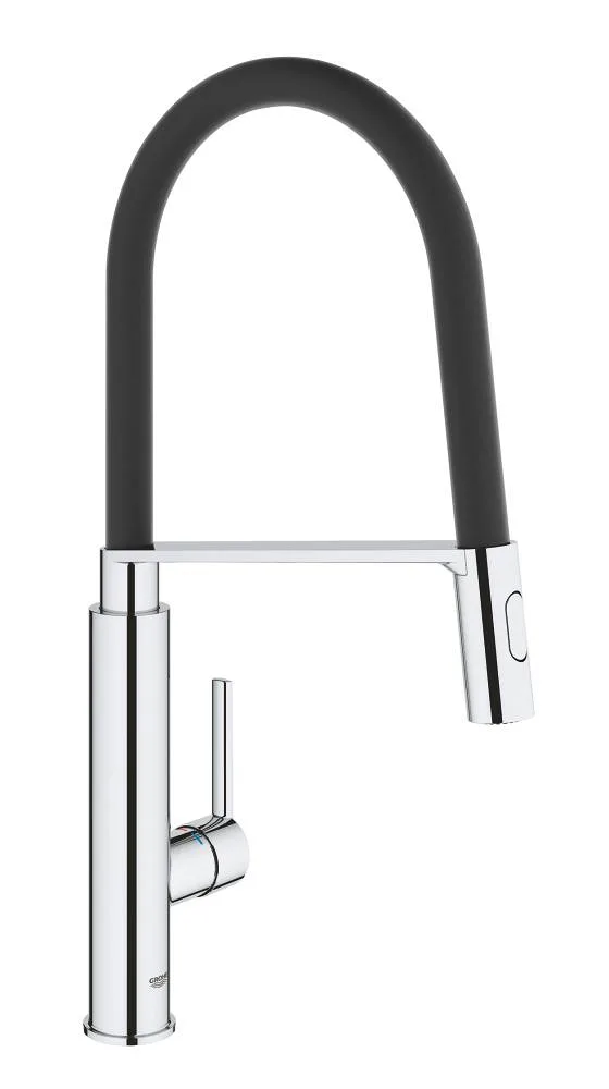 Змішувач для кухні GROHE Feel з гнучким виливом і висувною лійкою, 2 режими, хром (31489000)
