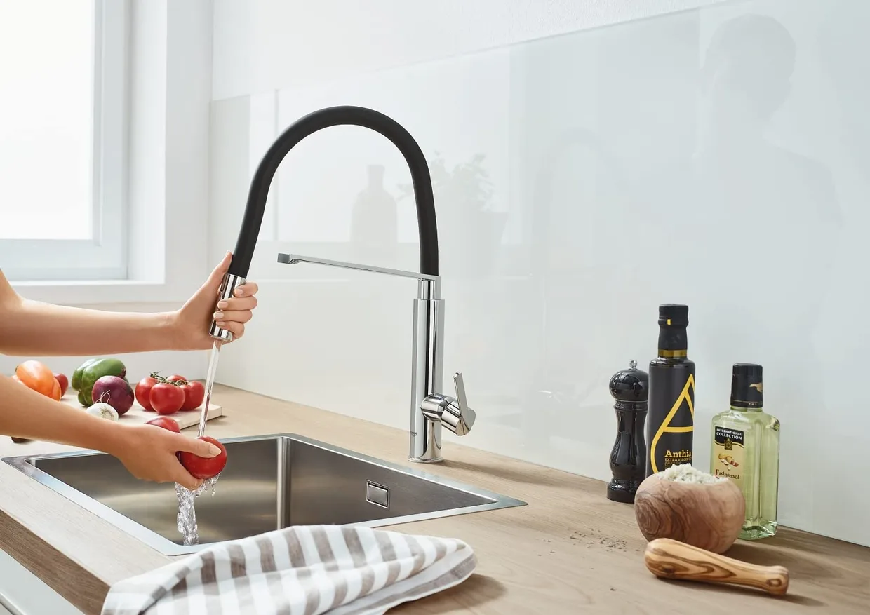 Змішувач для кухні GROHE Feel з гнучким виливом і висувною лійкою, 2 режими, хром (31489000) — фото 5