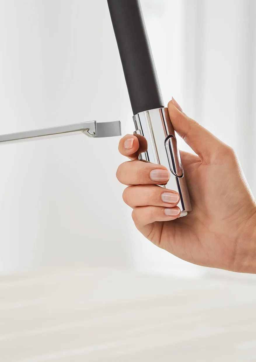 Змішувач для кухні GROHE Feel з гнучким виливом і висувною лійкою, 2 режими, хром (31489000) — фото 6