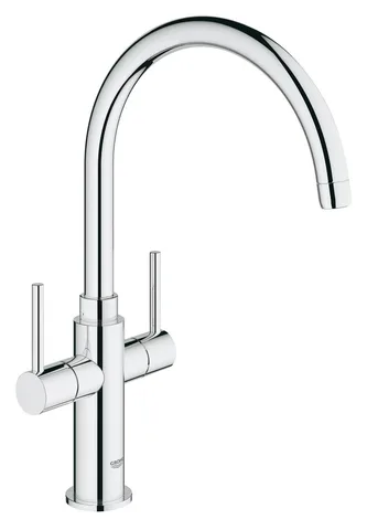 Смеситель для кухни двухвентильный GROHE Ambi Cosmopolitan с высоким C-образным изливом, хром (30190000)