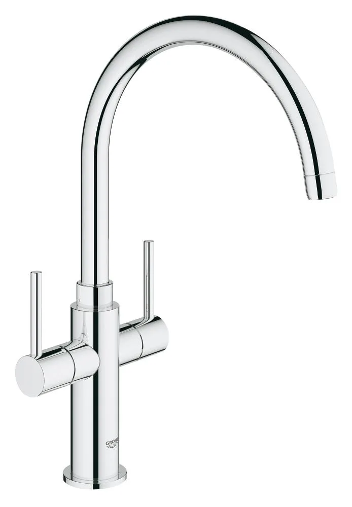 Смеситель для кухни двухвентильный GROHE Ambi Cosmopolitan с высоким C-образным изливом, хром (30190000)