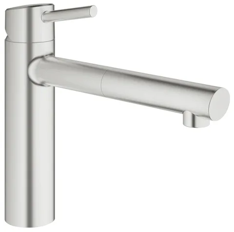 Смеситель для кухни GROHE Concetto с выдвижным изливом, Supersteel (31129DC1)