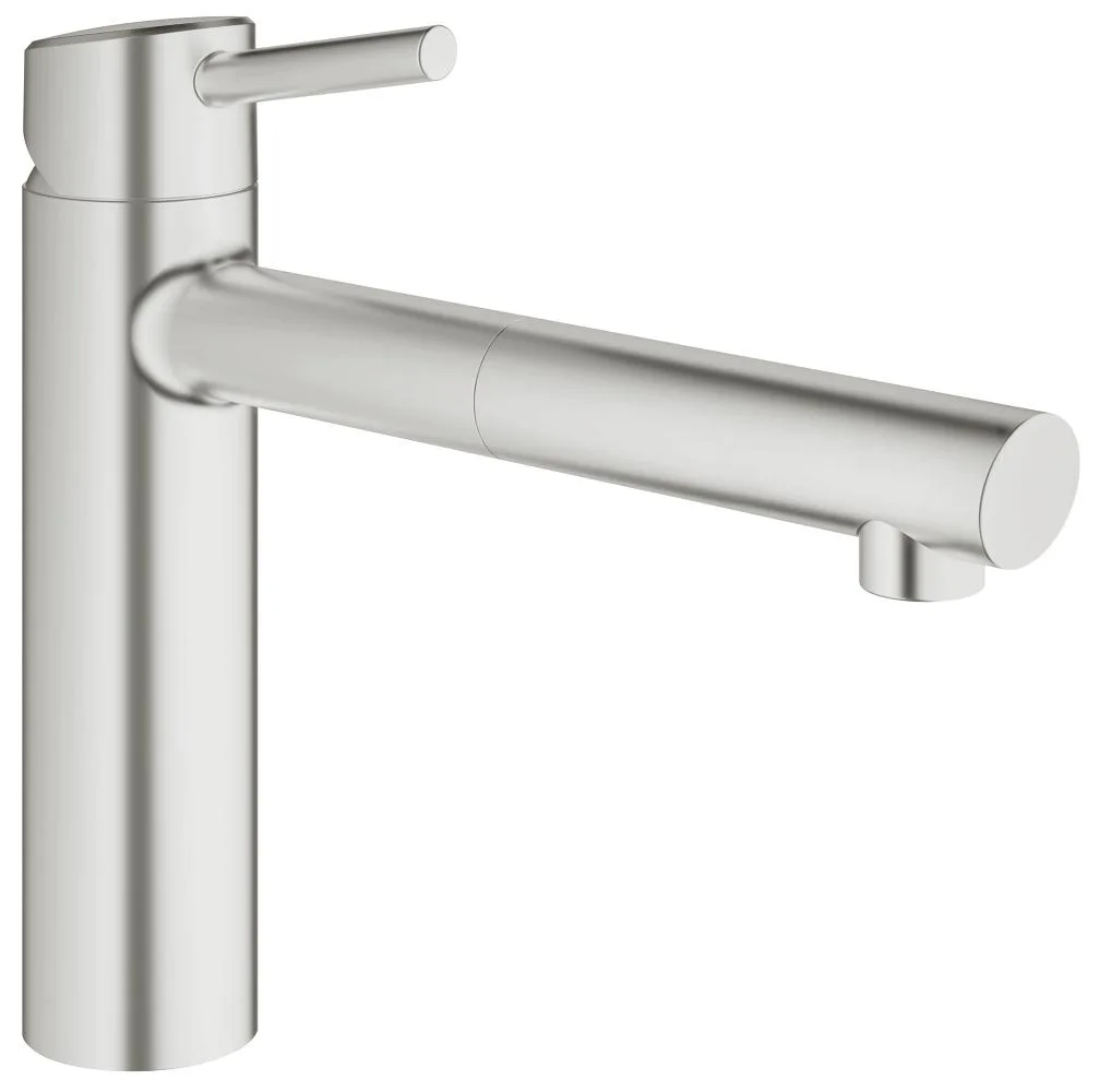 Смеситель для кухни GROHE Concetto с выдвижным изливом, Supersteel (31129DC1)