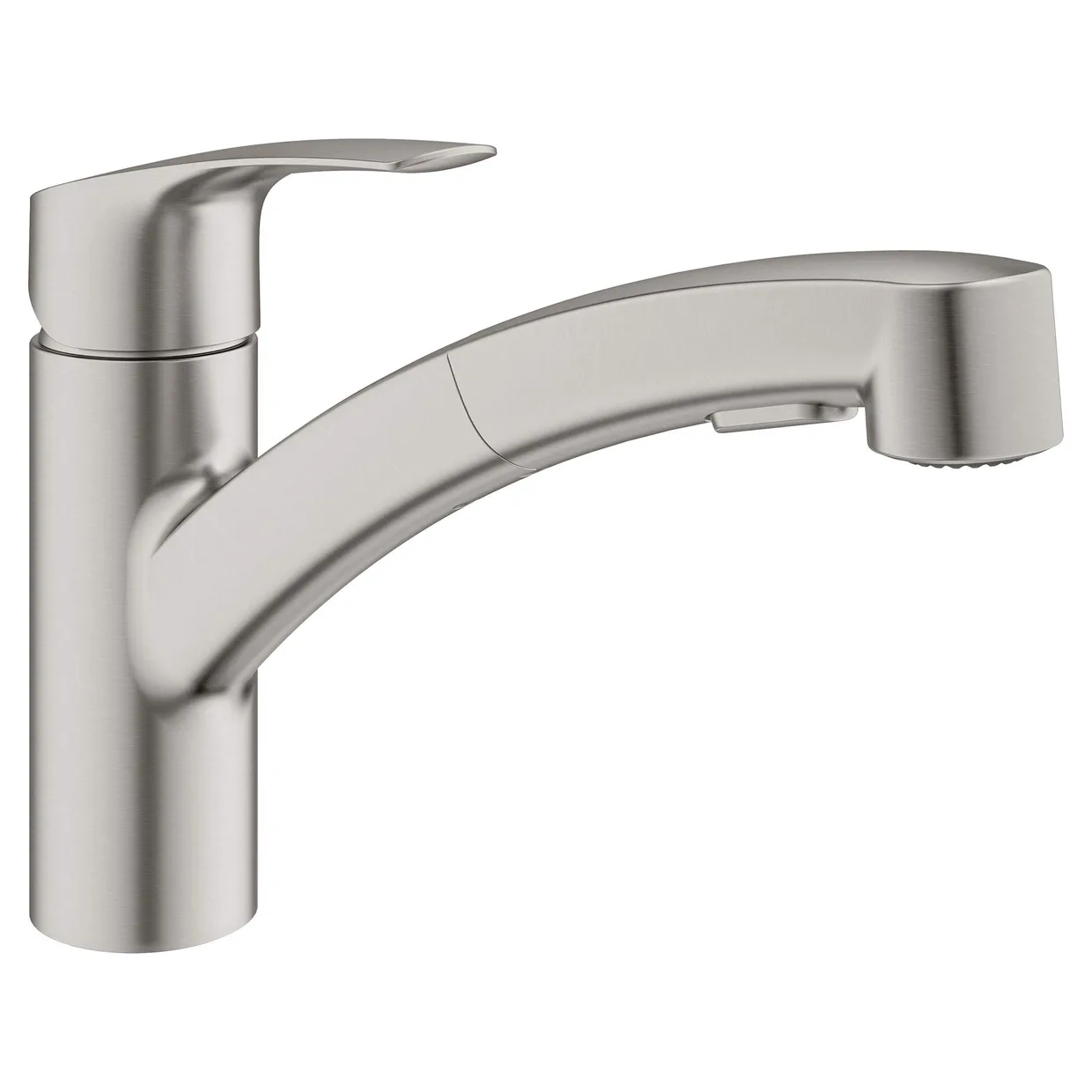 Смеситель для кухни GROHE Eurosmart с выдвижным изливом, 2 режима, Supersteel (30306DC1)