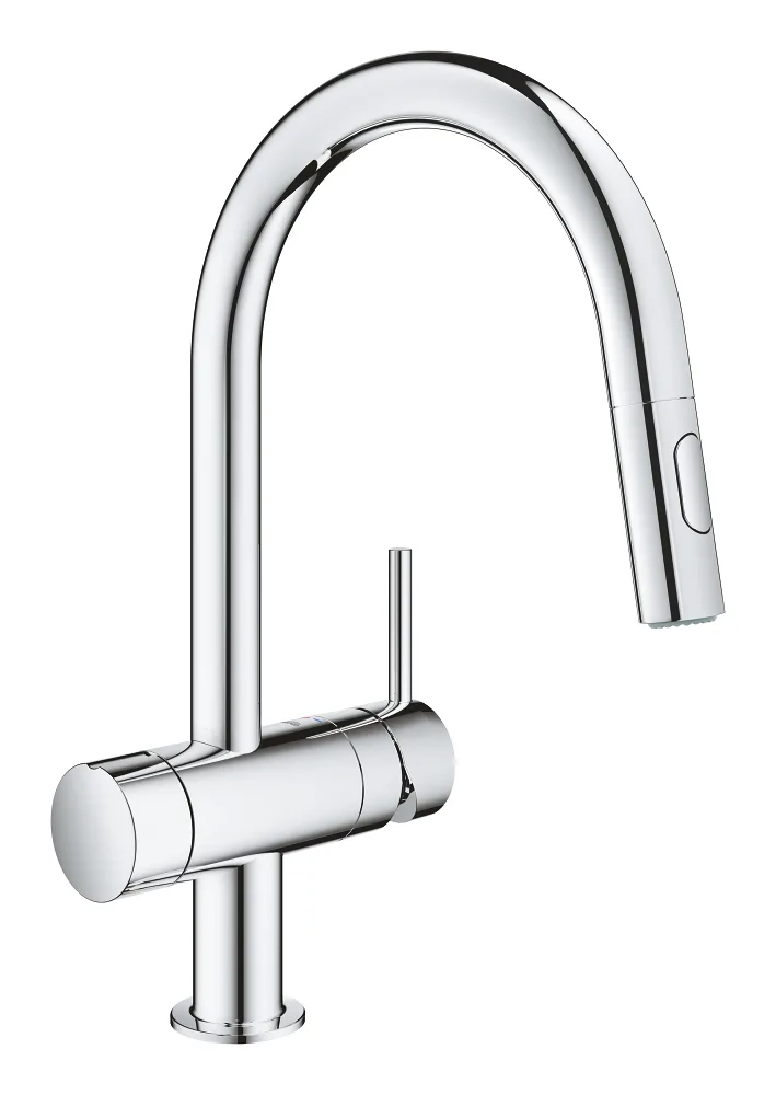 Змішувач для кухні GROHE Minta з висувною лійкою і вентилем для посудомийної машини, хром (31916000)