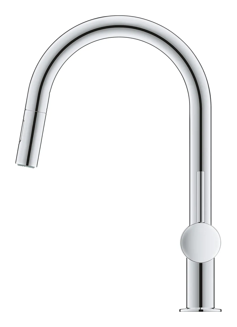 Змішувач для кухні GROHE Minta з висувною лійкою і вентилем для посудомийної машини, хром (31916000) — фото 5