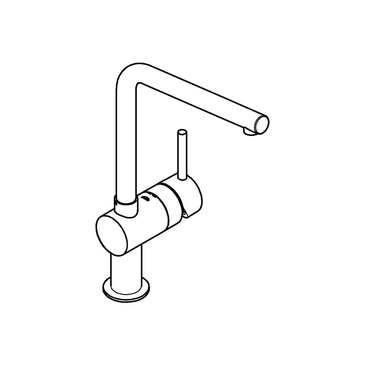 Змішувач для кухні GROHE Minta з високим L-подібним виливом, Brushed Hard Graphite (31375AL0) — фото 3