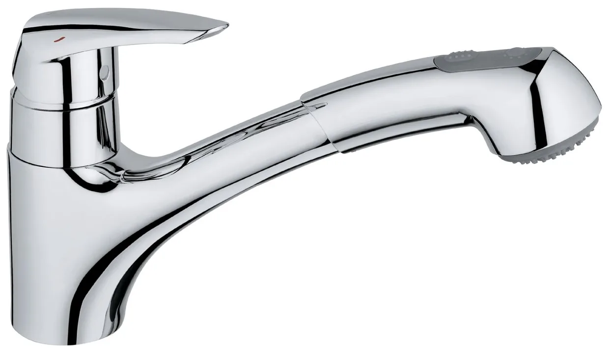 Змішувач для кухні GROHE Eurodisc з висувною лійкою, 2 режими, хром (32257001)