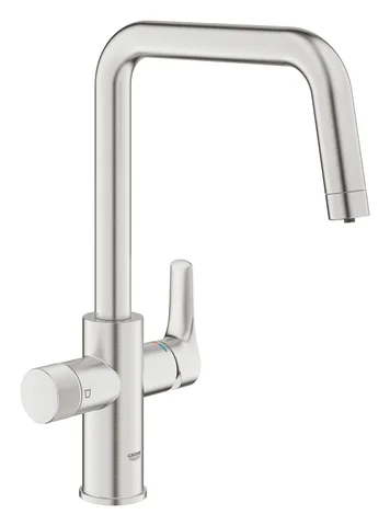 Смеситель для кухни GROHE Blue Pure Eurosmart с каналом для фильтрованной воды, U-образный излив, Supersteel (30583DC0)