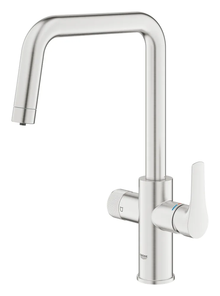 Смеситель для кухни GROHE Blue Pure Eurosmart с каналом для фильтрованной воды, U-образный излив, Supersteel (30583DC0) — фото 2