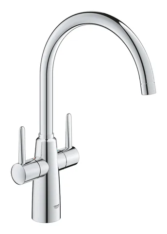 Смеситель для кухни двухвентильный GROHE Ambi с высоким C-образным изливом, хром (30189000)