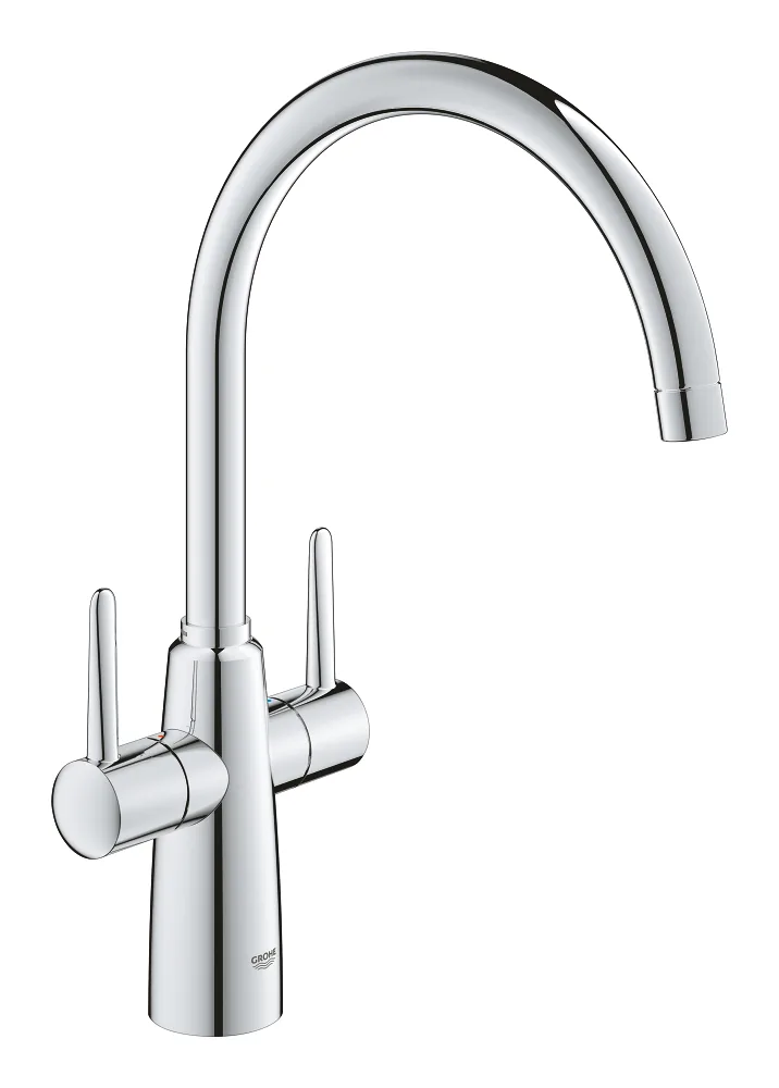 Смеситель для кухни двухвентильный GROHE Ambi с высоким C-образным изливом, хром (30189000)