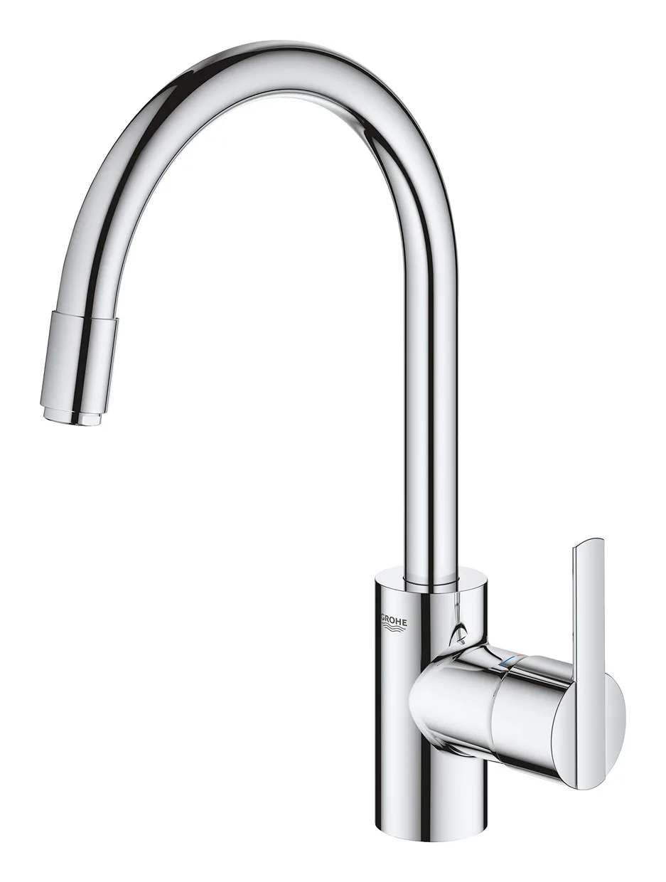 Змішувач для кухні GROHE Feel з висувним C-подібним виливом, хром (32671002) — фото 2