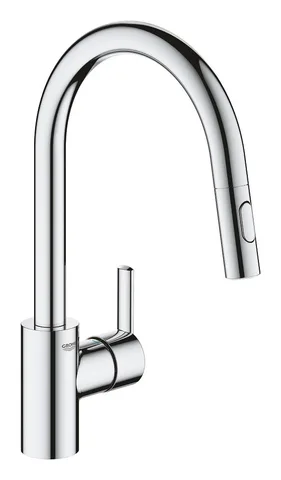 Смеситель для кухни GROHE Feel с выдвижным C-образным изливом, 2 режима, хром (31486001)