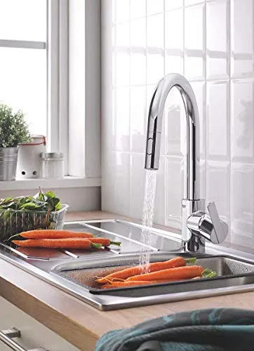 Смеситель для кухни GROHE Feel с выдвижным C-образным изливом, 2 режима, хром (31486001) — фото 3