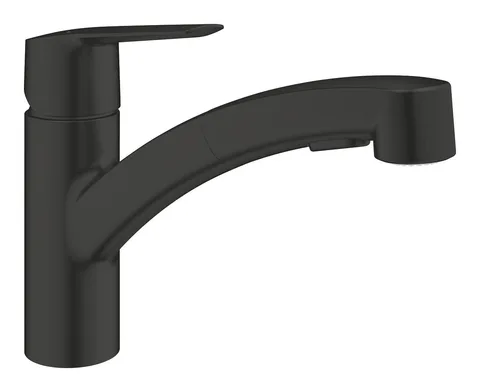 Смеситель для кухни GROHE Start с выдвижной лейкой, 2 режима, матовый чёрный (305312431)