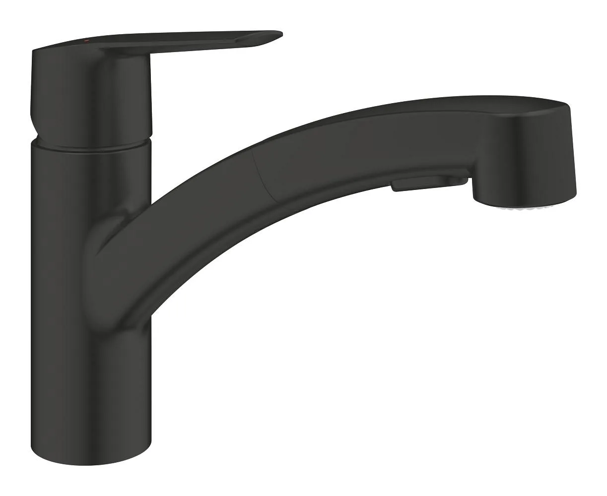 Смеситель для кухни GROHE Start с выдвижной лейкой, 2 режима, матовый чёрный (305312431)