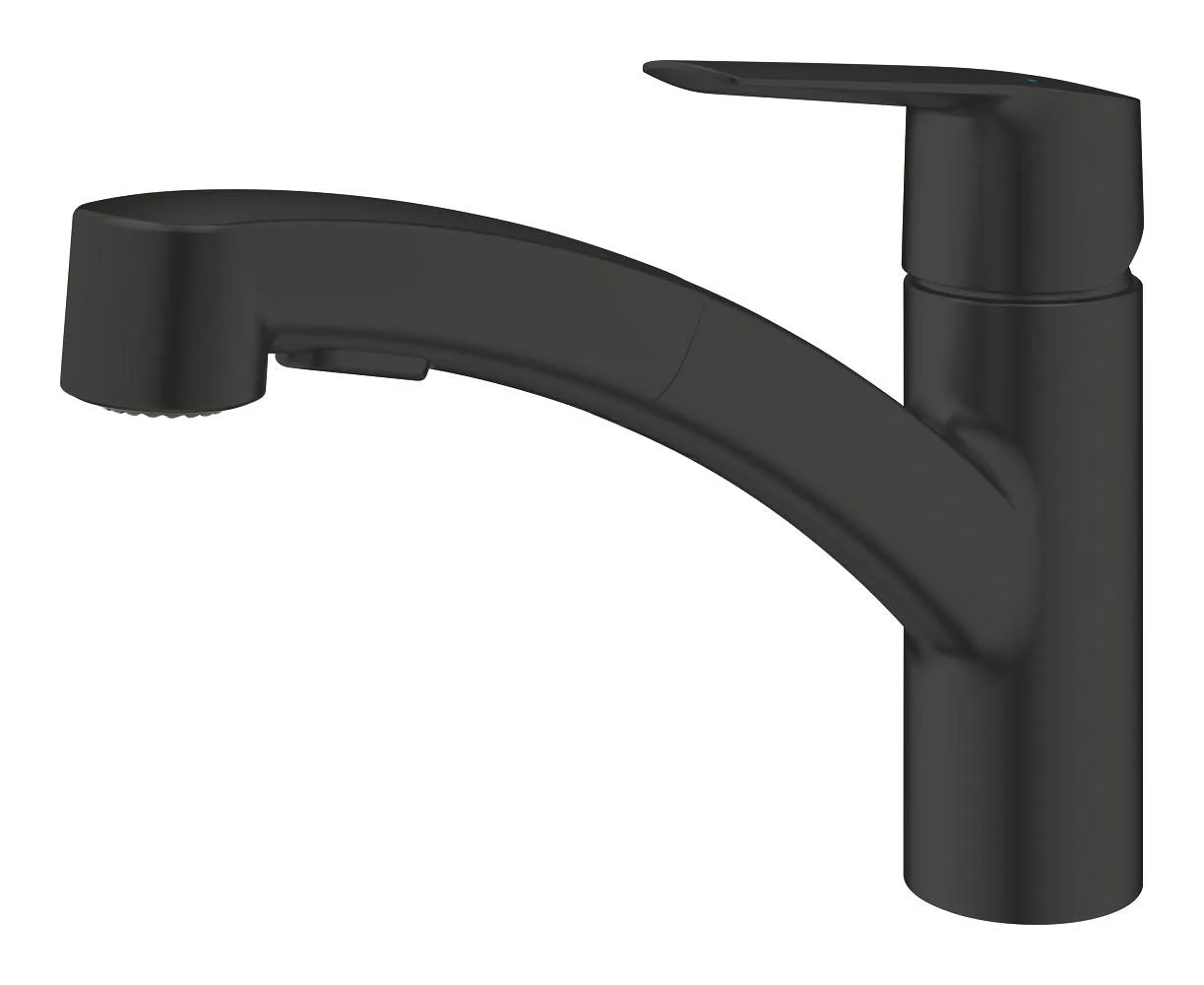 Смеситель для кухни GROHE Start с выдвижной лейкой, 2 режима, матовый чёрный (305312431) — фото 3