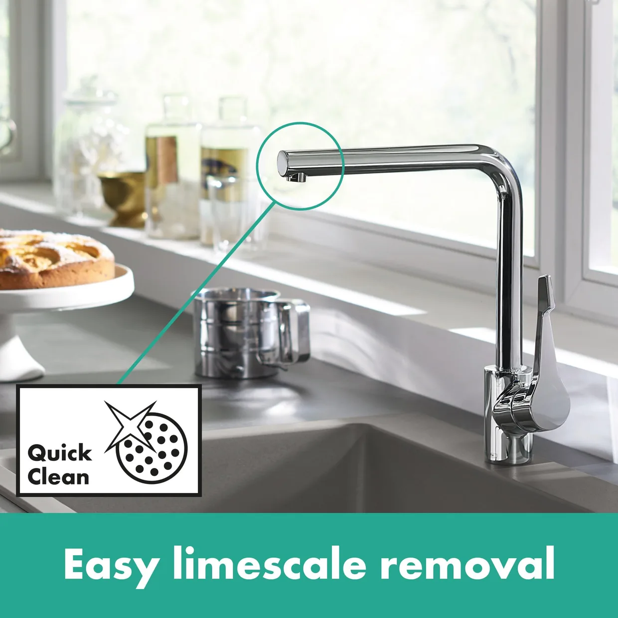 Змішувач для кухні hansgrohe Cento L з високим L-подібним виливом, хром (14802000) — фото 2