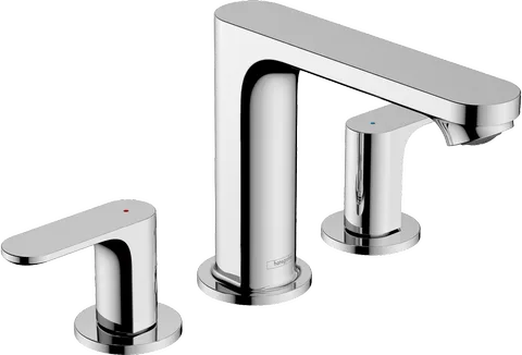 Смеситель для раковины hansgrohe Rebris S 110 на 3 отверстия с донным клапаном, хром (72530000)
