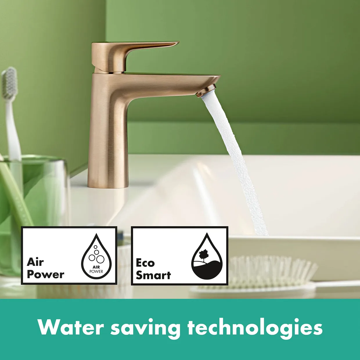 Смеситель для раковины hansgrohe Talis E 110 CoolStart без донного клапана, Brushed Bronze (71714140) — фото 3