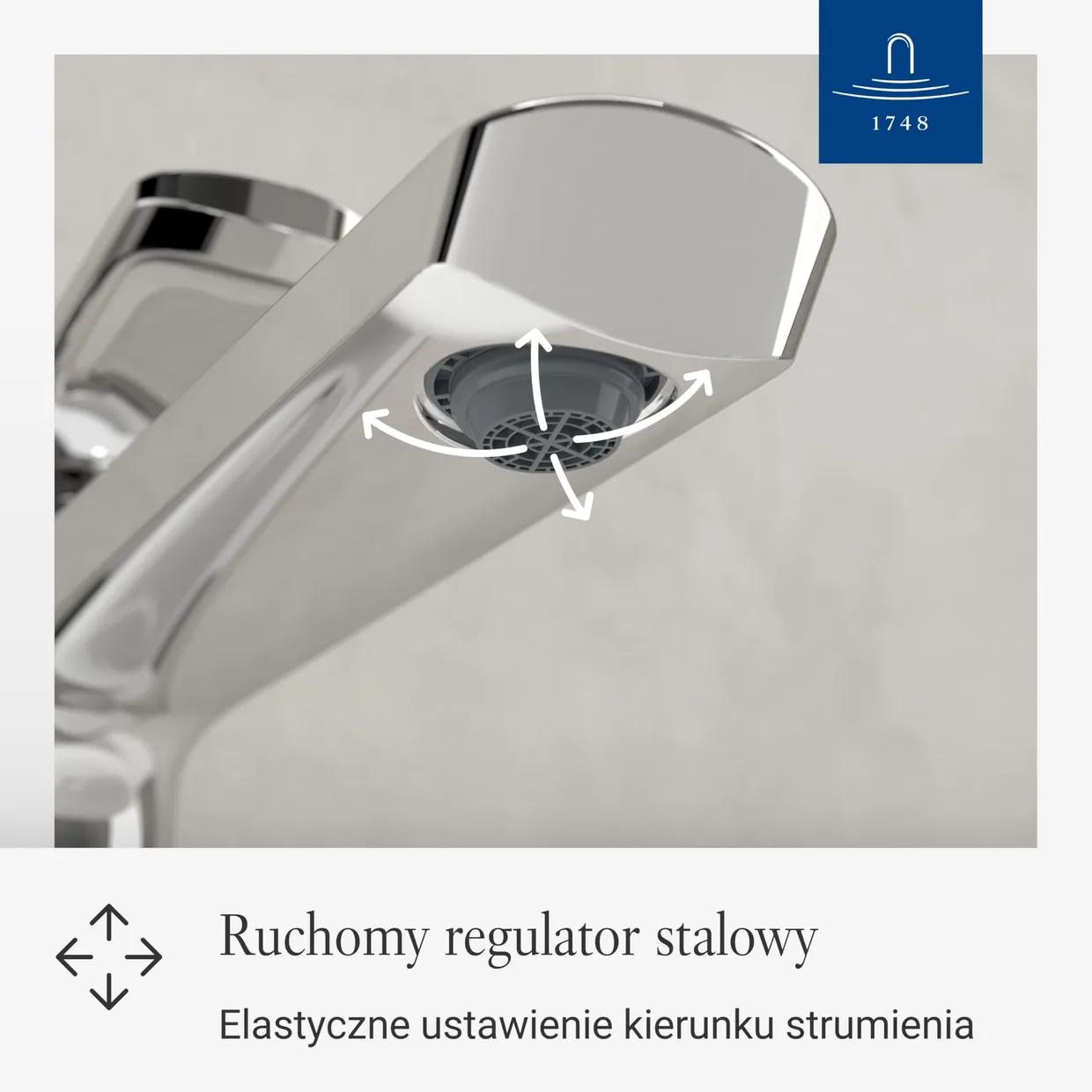 Змішувач для раковини Villeroy & Boch Oasis підвищений, без донного клапана, хром — фото 4