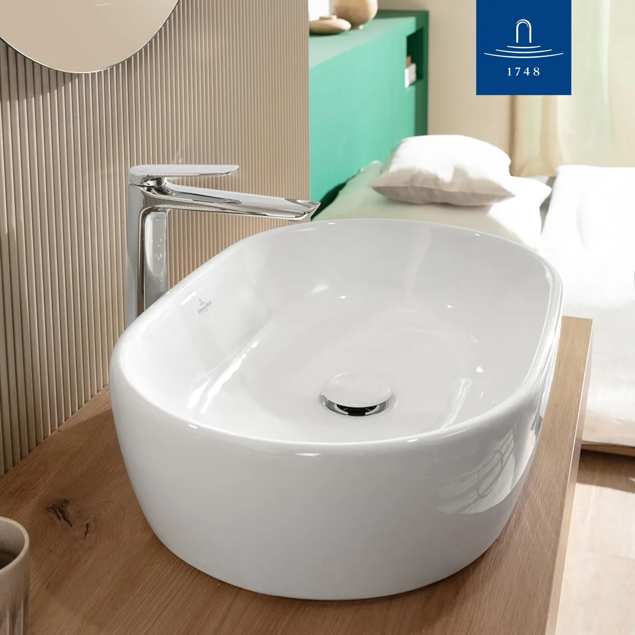 Змішувач для раковини Villeroy & Boch Oasis підвищений, без донного клапана, хром — фото 5
