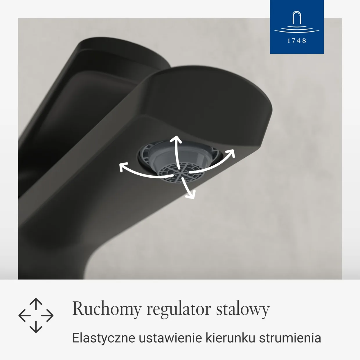 Смеситель для раковины Villeroy & Boch Oasis с донным клапаном pop-up, высота излива 114 мм, матовый чёрный — фото 3