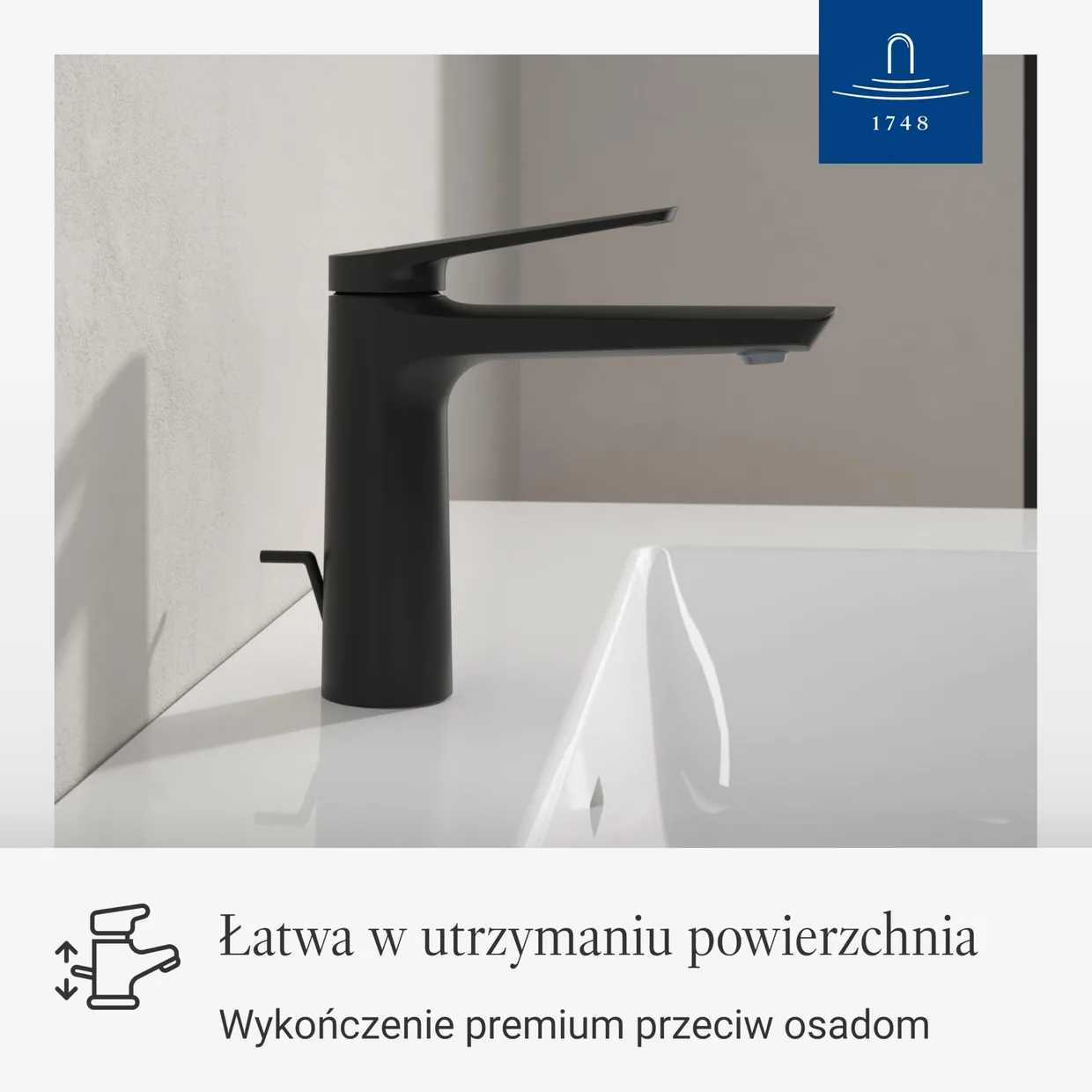 Смеситель для раковины Villeroy & Boch Oasis с донным клапаном pop-up, высота излива 114 мм, матовый чёрный — фото 4