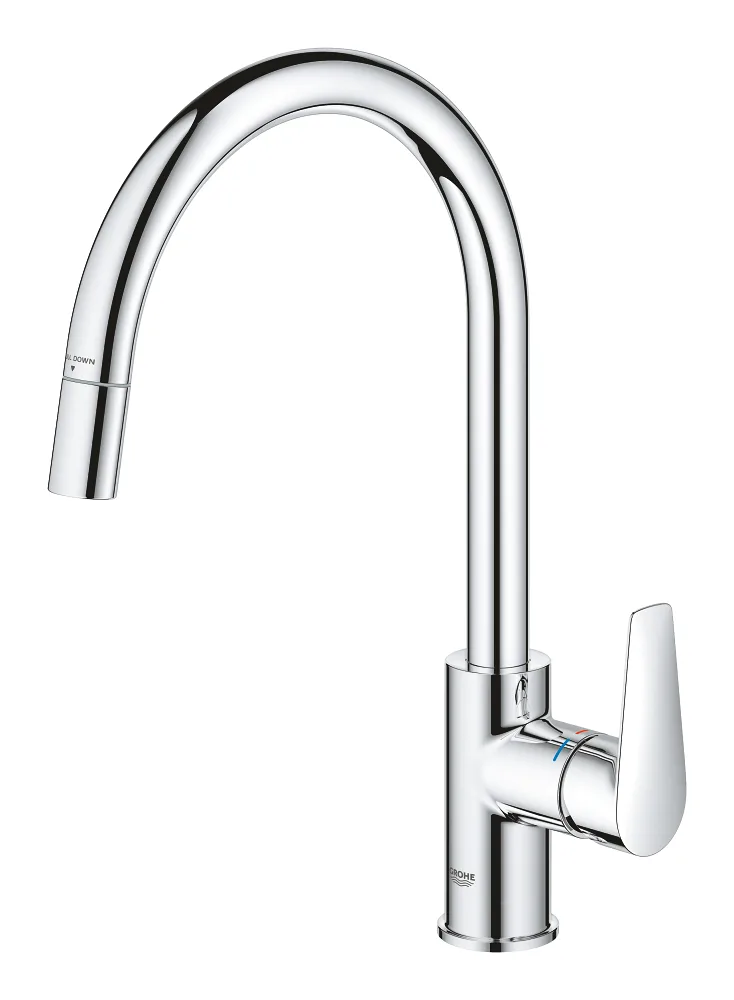 Змішувач для кухні GROHE StartEdge з висувним C-подібним виливом, хром (30553000) — фото 4