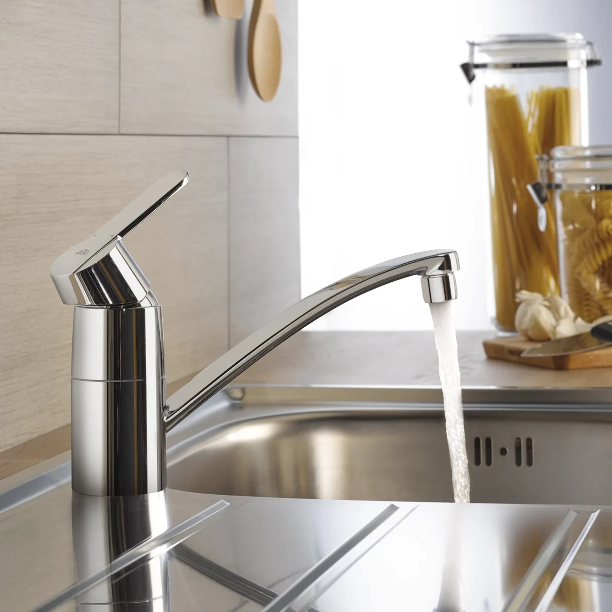 Змішувач для кухні GROHE Get з низьким поворотним виливом, хром (32891000) — фото 3